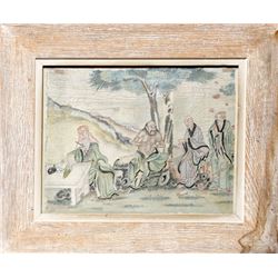 Chinese Philosophers I, Hand Painted on Silk