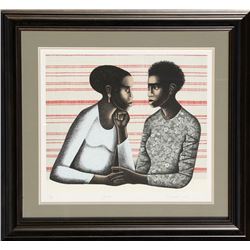 Elizabeth Catlett, Gossip, Photolithograph and Digital Print