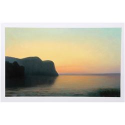 John Beerman, Hook Mountain, Yellow Sky, Lithograph