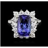 Image 1 : 14KT White Gold 2.55ct Tanzanite and Diamond Ring