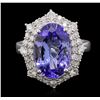 Image 2 : 14KT White Gold 5.20ct Tanzanite and Diamond Ring