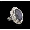 Image 2 : 14KT White Gold 15.08ct Sapphire and Diamond Ring