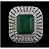 Image 2 : 14KT White Gold 12.25ct Emerald and Diamond Ring