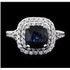 Image 2 : 14KT White Gold 2.59ct Sapphire and Diamond Ring