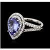 Image 1 : 14KT White Gold 3.22ct Tanzanite and Diamond Ring