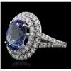 Image 1 : 14KT White Gold 5.56ct Tanzanite and Diamond Ring