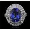 Image 2 : 14KT White Gold 5.56ct Tanzanite and Diamond Ring