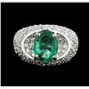 Image 2 : 14KT White Gold 2.50ct Emerald and Diamond Ring