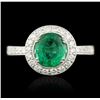 Image 1 : 14KT White Gold 1.53ct Emerald & Diamond Ring
