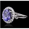 Image 2 : 14KT White Gold 2.76ct Tanzanite and Diamond Ring