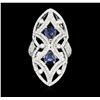 Image 1 : 14KT White Gold 1.98ctw Sapphire and Diamond Ring