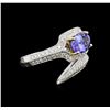 Image 2 : 1.40ct Tanzanite and Diamond Ring - 18KT Two-Tone Gold
