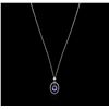 Image 1 : 14KT White Gold 3.89ct Tanzanite and Diamond Pendant With Chain