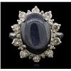 Image 1 : 14KT White Gold 14.74ct Sapphire and Diamond Ring