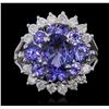 Image 1 : 14KT White Gold 4.74ctw Tanzanite and Diamond Ring