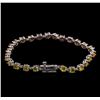 Image 2 : 10.15ctw Multi Color Sapphire Bracelet - 14KT White Gold