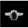 Image 1 : 1.72ct Sapphire and Diamond Ring - 14KT White Gold