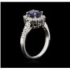 Image 3 : 1.72ct Sapphire and Diamond Ring - 14KT White Gold