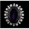 Image 2 : 14KT White Gold 11.02ct Amethyst and Diamond Ring