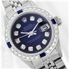 Image 1 : Rolex Stainless Steel Diamond and Sapphire DateJust Ladies Watch