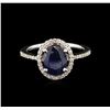 Image 1 : 2.70ct Sapphire and Diamond Ring - 14KT White Gold