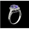 Image 3 : 2.97ct Tanzanite and Diamond Ring - 14KT White Gold