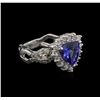 Image 2 : 1.89ct Tanzanite and Diamond Ring -14KT White Gold