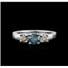 Image 1 : 14KT White Gold 0.84ctw Fancy Blue Diamond Ring