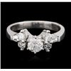 Image 1 : 14KT White Gold 0.73ctw Diamond Ring