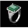 Image 3 : 14KT White Gold 9.35ct Emerald and Diamond Ring