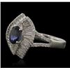 Image 2 : 14KT White Gold 1.01ct Sapphire and Diamond Ring