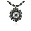 Image 2 : 18KT White Gold 59.86ctw Multi Color Sapphire and Diamond Necklace