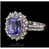 Image 2 : 14KT White Gold 3.02ct Tanzanite and Diamond Ring