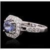Image 2 : 14KT White Gold 1.61ct Tanzanite and Diamond Ring