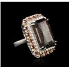 Image 2 : 14KT White Gold 23.93ct Tourmaline, Ruby, Sapphire and Diamond Ring