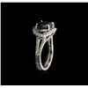 Image 3 : 14KT White Gold 4.65ct Sapphire and Diamond Ring