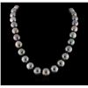 Image 1 : Cultured Pearl and Diamond Necklace - 14KT White Gold