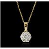 Image 1 : 14KT Yellow Gold 0.41ctw Diamond Pendant With Chain