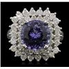 Image 2 : 14KT White Gold 3.11ct Tanzanite and Diamond Ring