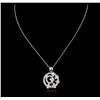 Image 1 : 14KT White Gold 1.76ctw Diamond Pendant With Chain