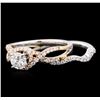 Image 3 : 1.06ctw Diamond Wedding Ring Set - 18KT Two-Tone Gold