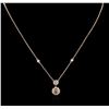 Image 1 : 14KT Rose Gold 0.98ctw Diamond Necklace