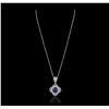 Image 2 : 14KT White Gold 4.18ct Tanzanite and Diamond Pendant With Chain