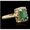 Image 2 : 14KT Yellow Gold 2.50ct Emerald and Diamond Ring