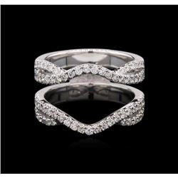 0.74ctw Diamond Wedding Ring Guard - 18KT White Gold