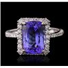 Image 1 : 14KT White Gold 3.04ct Tanzanite and Diamond Ring