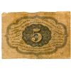 Image 2 : First Issue United States 5 Cent Fractional Currency Note