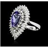 Image 1 : 14KT White Gold 4.96ct Tanzanite and Diamond Ring