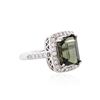 Image 2 : 14KT White Gold 6.29ct Tourmaline and Diamond Ring