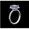 Image 3 : 2.81ct Tanzanite and Diamond Ring - 14KT White Gold